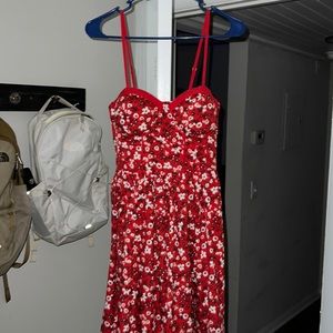 Red Floral Push-up Dress